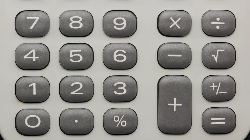 Desktop calculator on a white surface
